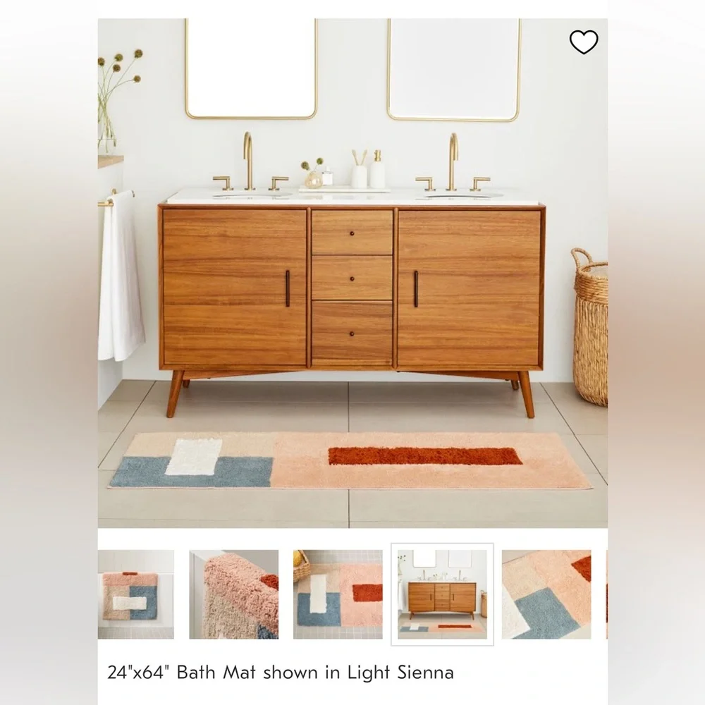 West Elm Light Sienna Bath Mat - Colorblock Bath Mat 24